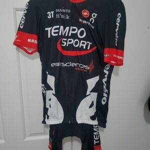 Castelli White Mesh Cycling Base Layer with Orange Stripe Detail